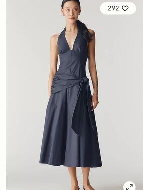 Anthro NIA Cadiz Cotton Halter Tie Midi Dress